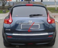 Хром накладка на задний бампер Omsa Line из нержавейки для Nissan Juke 2010-2014 Хром порог на Ниссан Жук Omsa