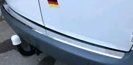 Хром накладка на задний бампер Carmos V2 из нержавейки для Volkswagen Caddy 2010-2015 Хром порог на Фольксваген Кадди с загибом Carmos