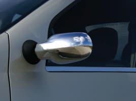 Хром накладки на зеркала Omsa Line из нержавейки для Renault Logan I 2005-2008 Хром зеркал Рено Логан 1 2шт Полные Omsa