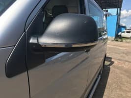 Хром полоски на зеркала Omsa Line из нержавейки для Volkswagen T6 2015+ Хром полоски Фольксваген Т6 2шт Omsa