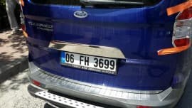 Хром накладка над номером Omsa Line из нержавейки для Ford Courier 2014+ Планка над номером на Форд Курьер Omsa