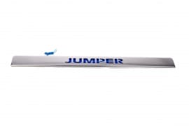 Хром накладка над номером Carmos из нержавейки для Citroen Jumper 2007-2014 Планка над номером на Ситроен Джампер LED-синий Carmos