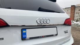 Хром накладка над номером Omsa Line из нержавейки для Audi Q5 2008-2017 Планка над номером на Ауди Q5