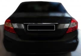 Хром накладка над номером Omsa Line из нержавейки для Honda Civic 9 Sd 2012-2016 Планка над номером Хонда Цивик 9 Omsa