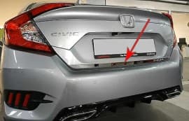 Хром накладка на кромку багажника Omsa Line из нержавейки для Honda Civic 10 Sedan 2016-2021 Кромка багажника на Хонда Цивик 10