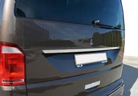 Хром накладка над номером Omsa Line из нержавейки для Volkswagen T6 2019+ Планка на Фольксваген Т6 Omsa