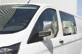 Хром накладки на зеркала Omsa Line из ABS-пластика для Ford Custom 2013+ Хром зеркал Форд Кастом 2шт Серый мат