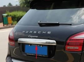 Хром накладка над номером Libao из нержавейки для Porsche Cayenne 2010-2014 Планка над номером на Порш Кайен