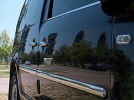 Хром молдинг дверной Omsa Line из нержавейки для Volkswagen Caddy 2010-2015 Хром молдинг на Фольксваген Кадди 4шт Maxi база