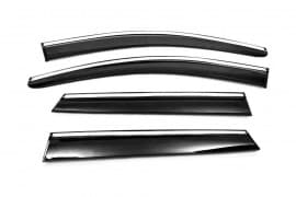 Дефлекторы окон с хромом Ветровики Sunplex Chrome для Nissan Qashqai 2 2014-2021 (4шт)