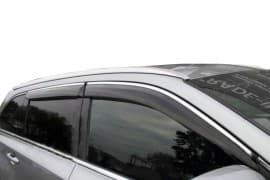 Дефлекторы окон с хром полоской Ветровики Niken для Nissan Qashqai 2 2014-2021 (4шт) NIKEN