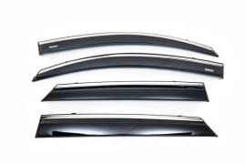 NIKEN Дефлекторы окон с хром полоской Ветровики Niken для Renault Duster 2010-2018 (4шт)