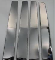 Хром молдинг дверных стоек Omsa Line из нержавейки для Renault Laguna 2007-2015  Хром молдинг на Рено Лагуна 4шт