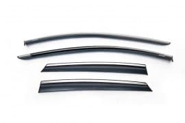 Дефлекторы окон с хром полоской Ветровики Niken для Seat Leon 2012-2020 (4шт) NIKEN