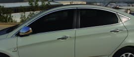 Хром молдинг полной окантовки стекол Omsa Line для Hyundai Accent Solaris 2011-2017 Молдинг стекла на Хюндай Акцент Солярис 14шт