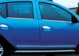 Хром молдинг нижней окантовки стекол Omsa Line для Renault Sandero 2007-2013 Хром молдинг на Рено Сандеро 4шт