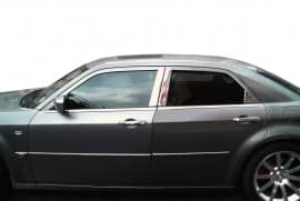 Хром молдинг дверных стоек Omsa Line из нержавейки для Chrysler 300C 2004-2011 Хром молдинг на Крайслер 300С