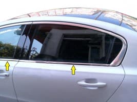 Хром молдинг нижней окантовки стекол Carmos для Peugeot 508 Sd 2010-2018 Хром молдинг на Пежо 508 4шт