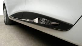 Хром молдинг дверной Omsa Line из нержавейки для Renault Clio 4 2012-2019 Хром молдинг на Рено Клио прямой черный хром 4шт