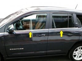 Хром молдинг нижней окантовки стекол Carmos для Jeep Compass 2006-2016 Хром молдинг на Джип Компасс 4шт