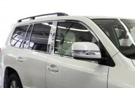 Хром молдинги полной окантовки стекол и на стойки 1234Upgrade для Toyota Land Cruiser 200 2015-2019 Молдинги Тойота Ленд Крузер 