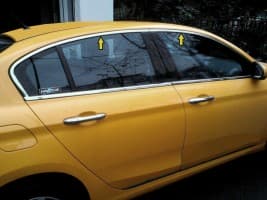 Хром молдинг верхней окантовки стекол для Fiat Tipo Cross 2020+ из нержавейки 4шт