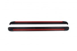 Боковые пороги площадки из алюминия Maya Red для Nissan X-Trail T32 2014-2020 Erkul