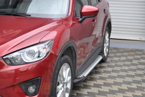 Erkul Боковые пороги площадки из алюминия Allmond Grey для Mazda CX-5 2011-2017 - Картинка 1