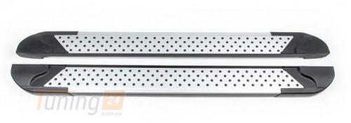 Erkul Боковые пороги площадки из алюминия Allmond Grey для Dacia Sandero 2012-2020 - Картинка 1