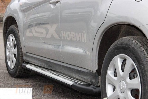 Erkul Боковые пороги площадки из алюминия Allmond Grey для Mitsubishi ASX 2010-2012 - Картинка 3