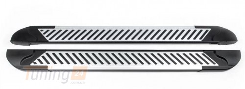 Erkul Боковые пороги площадки из алюминия Line для Nissan Rogue 2014+ - Картинка 1