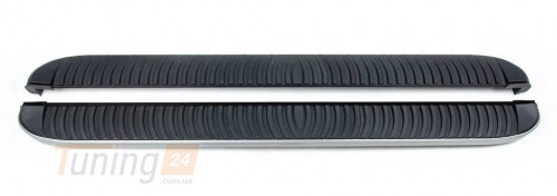 Erkul Боковые пороги площадки из алюминия Tayga Grey для Renault Sandero 2012-2020 - Картинка 1