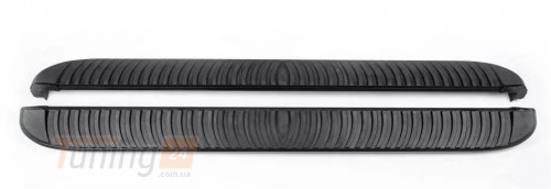 Erkul Боковые пороги площадки из алюминия Tayga Black для Renault Sandero 2012-2020 - Картинка 1
