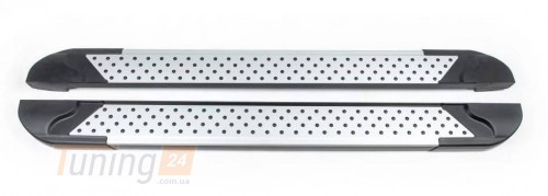 Erkul Боковые пороги площадки из алюминия Allmond Grey для Fiat 500X 2014+ - Картинка 1