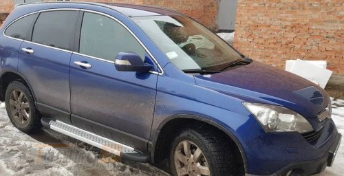 Erkul Боковые пороги площадки из алюминия Allmond Grey для Honda CR-V 2007-2012 - Картинка 3