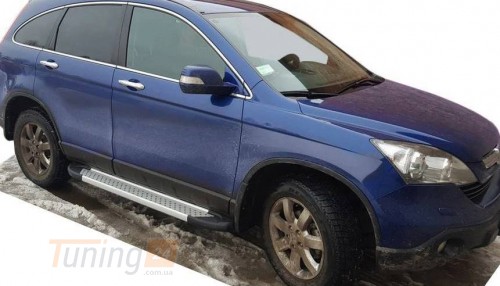 Erkul Боковые пороги площадки из алюминия Allmond Grey для Honda CR-V 2007-2012 - Картинка 4