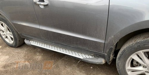 Erkul Боковые пороги площадки из алюминия Allmond Grey для Hyundai Santa Fe 2 2010-2012 - Картинка 3
