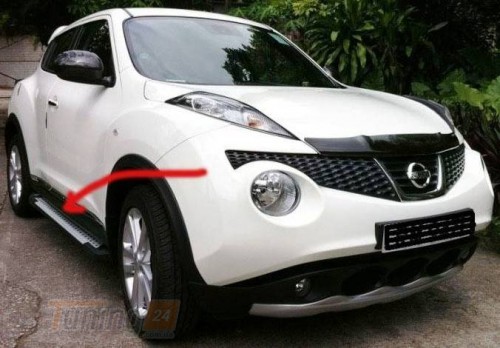 Erkul Боковые пороги площадки из алюминия Allmond Grey для Nissan Juke 2010-2014 - Картинка 1