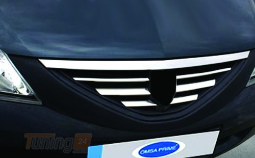Carmos Хром накладки на решетку радиатора для Dacia Logan 2 2008-2013 из нержавейки 6шт - Картинка 3
