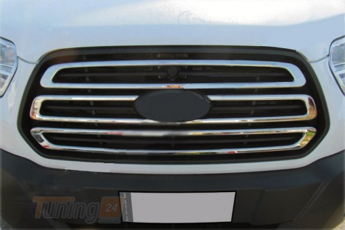 Carmos Хром накладки на решетку радиатора для Ford Transit 2014-2018 из нержавейки 3шт - Картинка 1