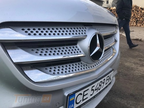 Carmos Хром накладки на решетку радиатора для Mercedes Vito W447 2014-2020 из нержавейки 5шт - Картинка 3
