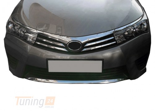 Carmos Хром накладка на решетку бампера для Toyota Corolla 2013-2016 из нержавейки  - Картинка 1