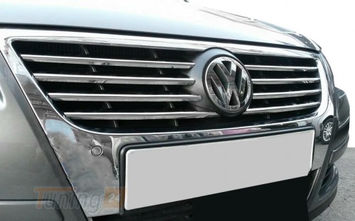 Carmos Хром накладки на решетку радиатора для Volkswagen Passat B6 2006-2012 из нержавейки 8шт - Картинка 1