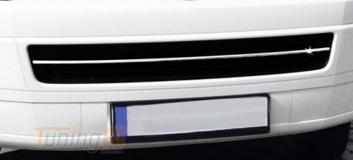 Carmos Хром накладка на решетку бампера для Volkswagen T5 Caravelle 2004-2010 из нержавейки  - Картинка 1