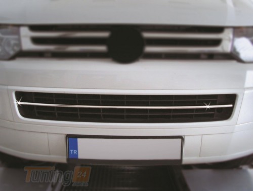 Carmos Хром накладка на решетку бампера для Volkswagen T5 рестайлинг 2010-2015 из нержавейки 1полоска - Картинка 4