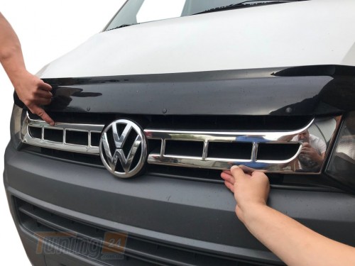 Carmos Хром накладки на решетку радиатора для Volkswagen T5 рестайлинг 2010-2015 из нержавейки 2шт - Картинка 1