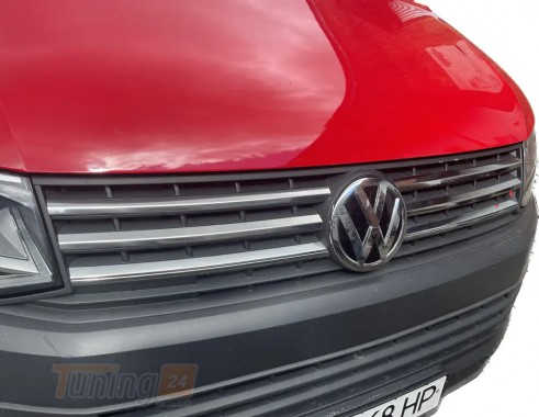 Carmos Хром накладки на решетку радиатора для Volkswagen T6 2015-2019 из нержавейки 4шт - Картинка 1