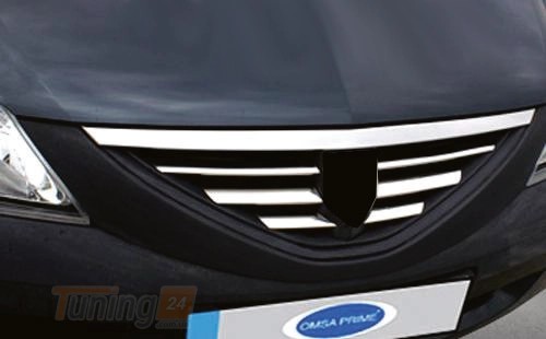 Omsa Хром накладки на решетку радиатора для Dacia Logan 2 2008-2013 из нержавейки 6шт - Картинка 2
