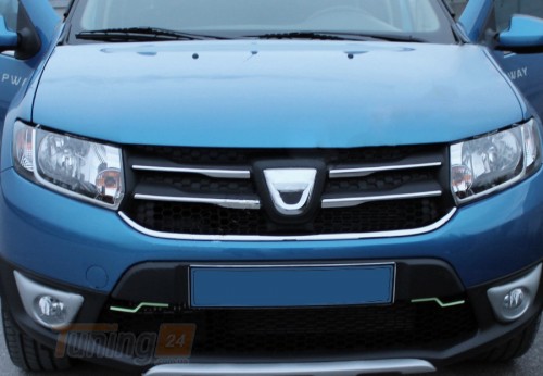 Omsa Хром накладки на решетку радиатора для Dacia Sandero 2013-2020 из нержавейки Вариант1 4шт - Картинка 1