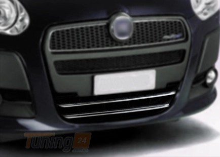 Omsa Хром накладки на решетку бампера для Fiat Doblo 3 nuovo 2010-2015 из нержавейки 2шт - Картинка 1